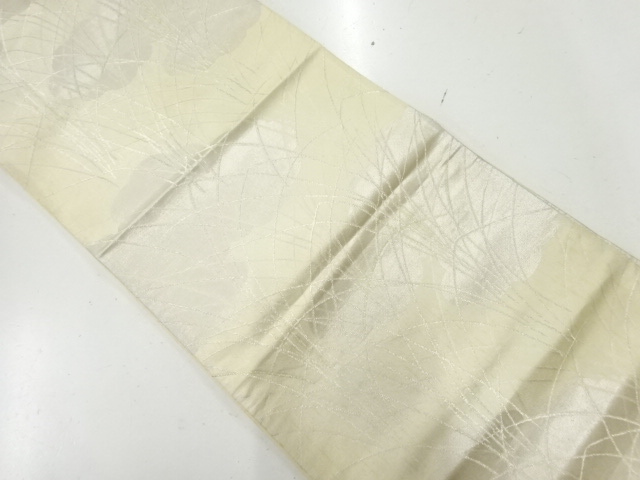 JAPANESE KIMONO / ANTIQUE FUKURO OBI / SILK / WOVEN CLOUDS & GRASS